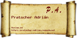 Pratscher Adrián névjegykártya